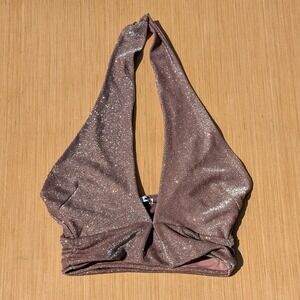 Fashion Nova Halter Top Sparkle Metallic Festival Party Clubwear Women's‎ Medium